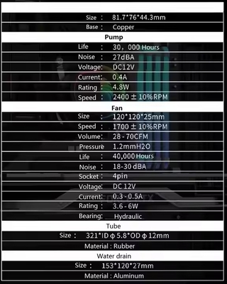 Markdown-Verkauf 120mm Flüssig-CPU-Wasserpumpen-Kühler für Gaming-Computer
