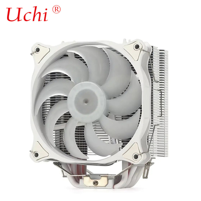 Weiß 6 Rohr Computer CPU Kühlgerät Dual Fan RGB Heizkessel PC Computer