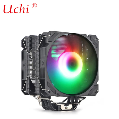 Schwarzer Heizkörper mit Beleuchtungsventilator Kupfer Heizrohr Universal-CPU-Kühler für Intel I3 I5 I7 I9 Lga 1151 1366 1700 2011 2066 AMD AM4 AM5