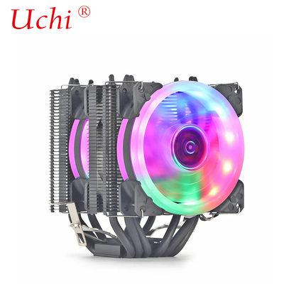 Schwarzer Heizkörper mit Beleuchtungsventilator Kupfer Heizrohr Universal-CPU-Kühler für Intel I3 I5 I7 I9 Lga 1151 1366 1700 2011 2066 AMD AM4 AM5