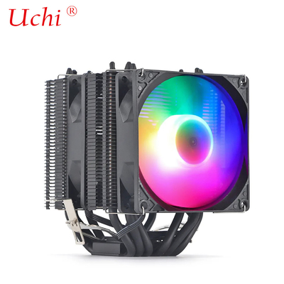 Schwarzer Heizkörper mit Beleuchtungsventilator Kupfer Heizrohr Universal-CPU-Kühler für Intel I3 I5 I7 I9 Lga 1151 1366 1700 2011 2066 AMD AM4 AM5