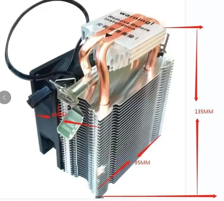 Kühlung Vertikaler Seiten-CPU-Kühler 92mm Ventilator 2 Kupfer Heizrohr Rohr für PC Computer Universal Steckdose AMD Intel Prozessor IC