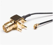 S-MA Weibliche Jack-Erweiterung Rechtswinkel Koaxial-PCB-Mount zum UFL-UFL-Konnektor 1.13 Pigtail-Kabel