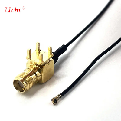 S-MA Weibliche Jack-Erweiterung Rechtswinkel Koaxial-PCB-Mount zum UFL-UFL-Konnektor 1.13 Pigtail-Kabel