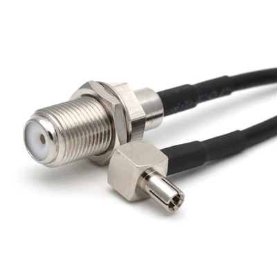 CRC9JW/FK Koaxial Hochfrequenzverbindungsdraht RG174 CRC9 Männlich gebogen F weiblich 15cm Vollkupfer-HF-Draht