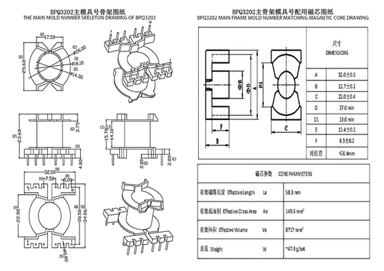 BPQ3202 PQ3225 Vertikaler 6 6 PIN Stromverteilungstransformator Perfekte Lösung für die Stromleitungsverteilung