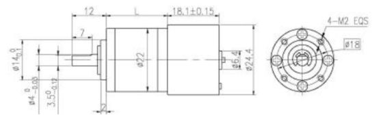 BLDC-Planetenantriebsmotor eingebaut in Fahrer mit 22 mm OD-Planetenantriebsbox mit 12 Polen