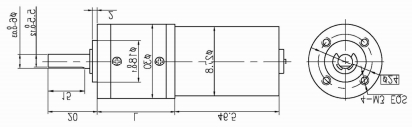 28mm OD Standard Getriebe BLDC Planetengetriebemotor 4-polig