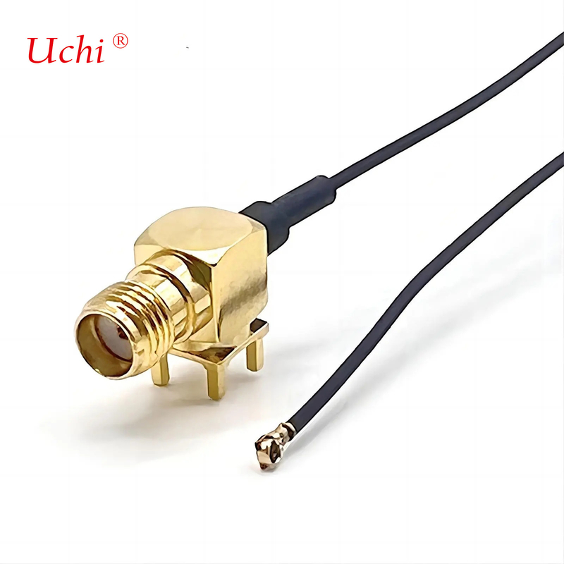 S-MA Weibliche Jack-Erweiterung Rechtswinkel Koaxial-PCB-Mount zum UFL-UFL-Konnektor 1.13 Pigtail-Kabel