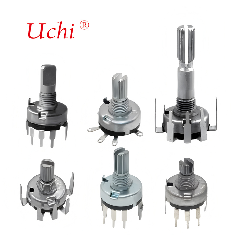 RV17 Mit Schalter Metallschaft 10K, 100K, 500K Kohleschicht Einzelgruppe 3-polig 17mm Lautstärkeregler Drehpotentiometer