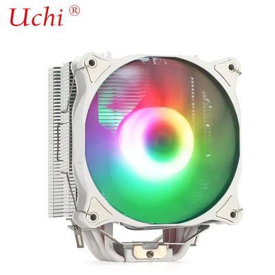 Weiß 6 Rohr Computer CPU Kühlgerät Dual Fan RGB Heizkessel PC Computer